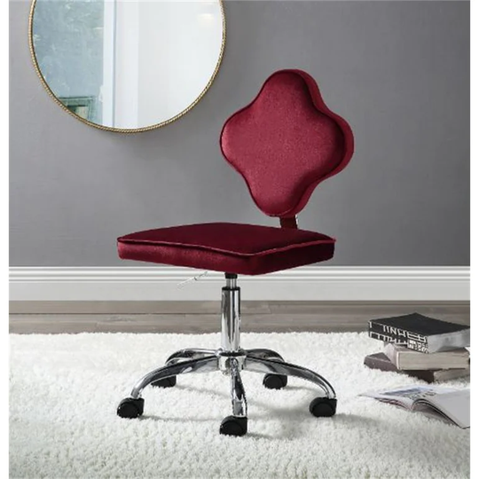 Office Chair, Contemporary Style, Red Velvet, Create a Comfortable, Efficient, Motivational Workplace