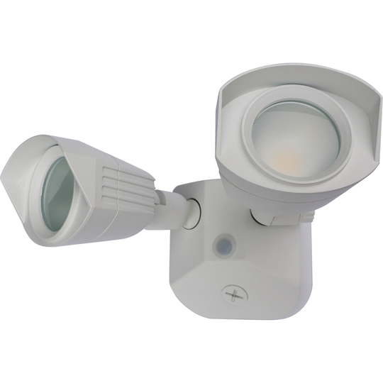 LED Security Light - Dual Head - White Finish - 3000K - 120-277V