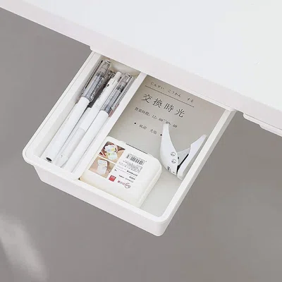 Under Table Drawer Hidden Pencil Organizer With Tray Self-Adhesive Under Desk Storage For School/Kitchen/Bedroom/Office