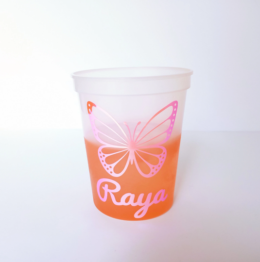 Butterfly Color Changing Cup | Personalized Name Birthday Party Favors Decor & Ideas