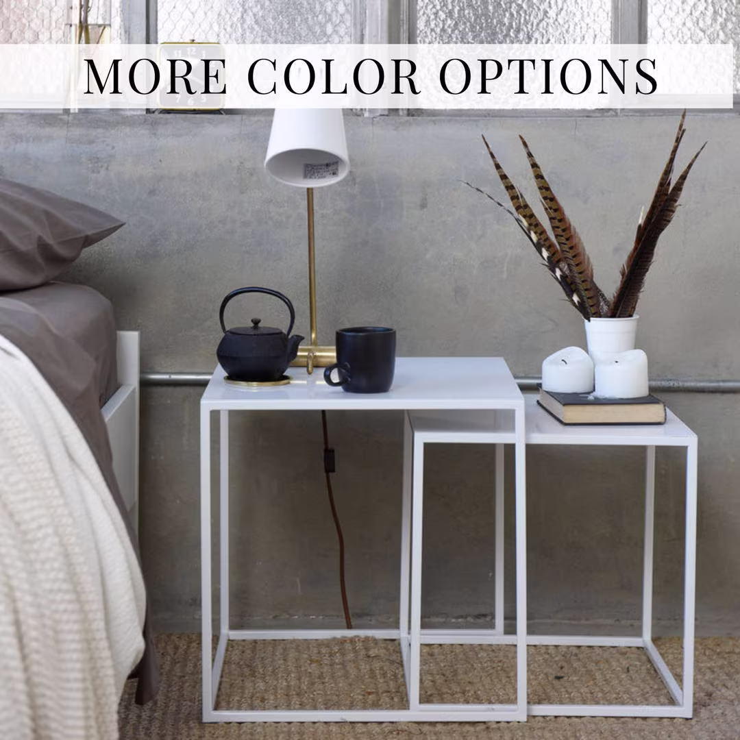 Nesting Tables Modern Side Table White Contemporary Bedside For Stacking Modular Nightstand Minimal End Tables #pcd4