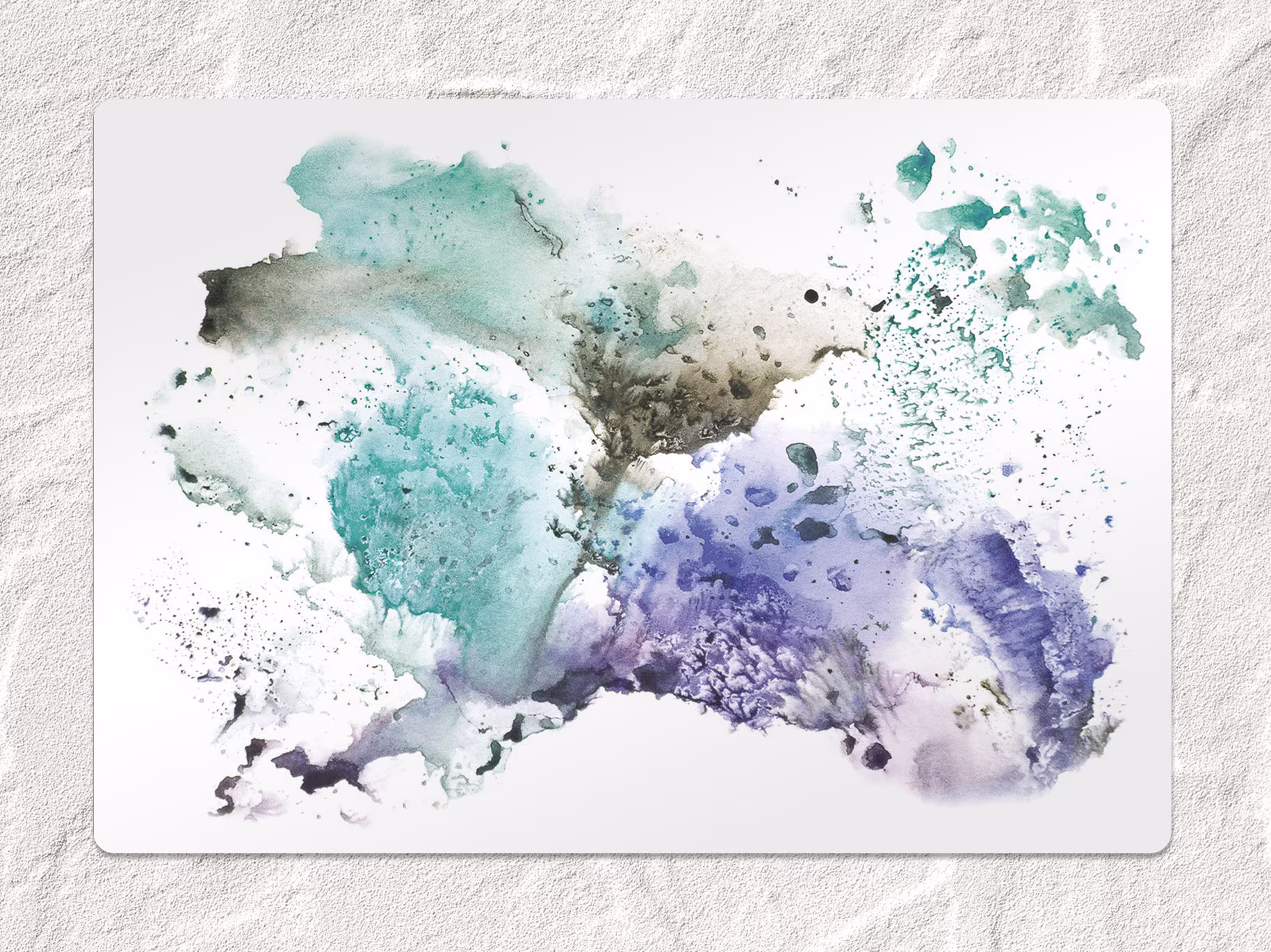 Colorful Ink Chair Mat, Blue Splat Purple Vinyl Floor Watercolor Protective Office Room Rug, Kids Decor