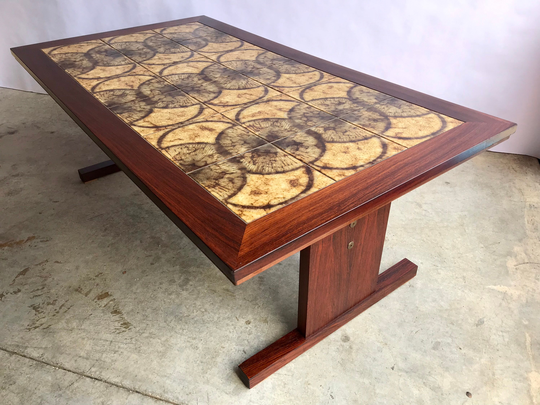 Danish Modern Tile Top Coffee Table in Rosewood | Shipping Not Free