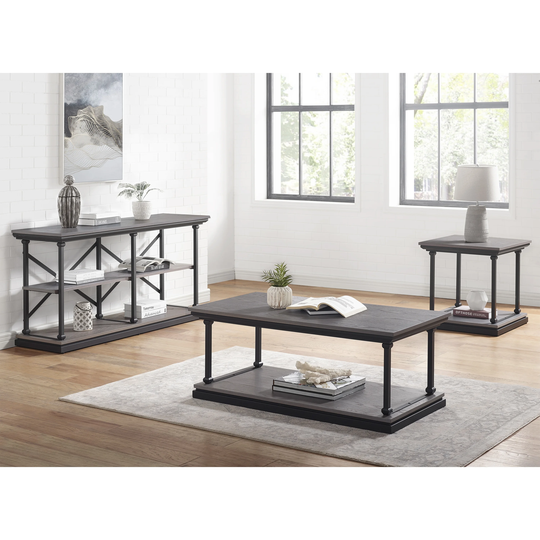 Furniture of America Marcin Rustic 3-Piece 47-inch Coffee Table Set