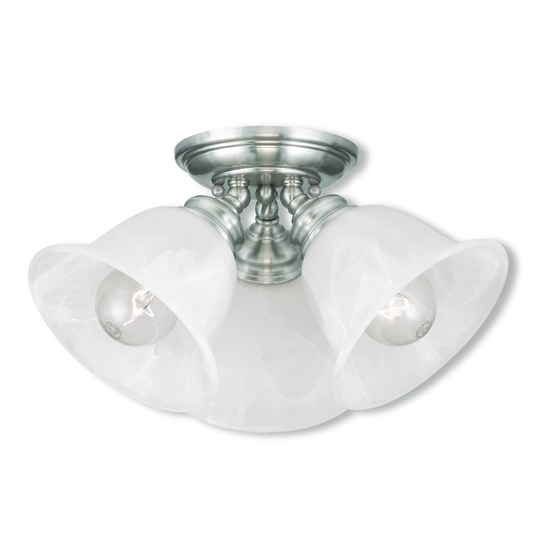 Livex Lighting Essex Brushed Nickel 3-light Ceiling-mount Fixture