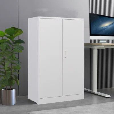 Kaenel 3 Layers Adjustable Shelves Storage Cabinet With Lock, For Home Office