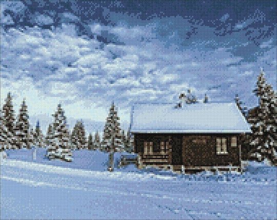 Valley Of Snow Diamond Painting Set By Wizardi. Wd106 Winter Art Kit. Large Kit