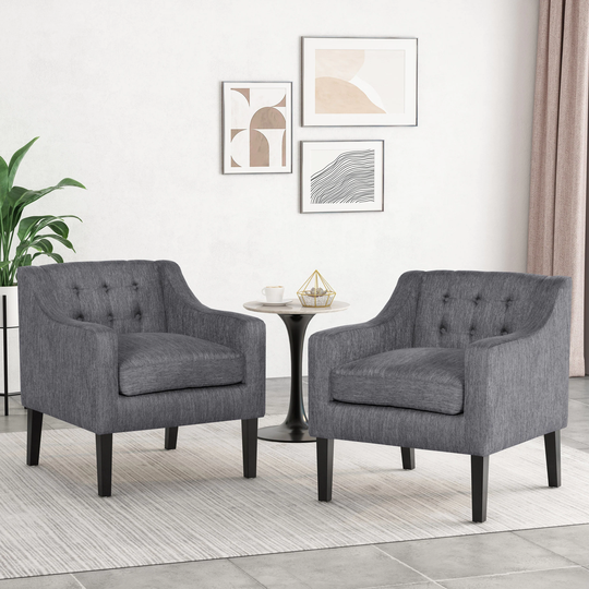 Deanna Upholstered Tufted Accent Chair by Christopher Knight Home (Set of 2)