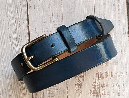 Men's Genuine Leather Dress Belt Personalized Custom Engraved Handmade | Premium Italian & Inks 1-1/4"; Unisex;navy Blue