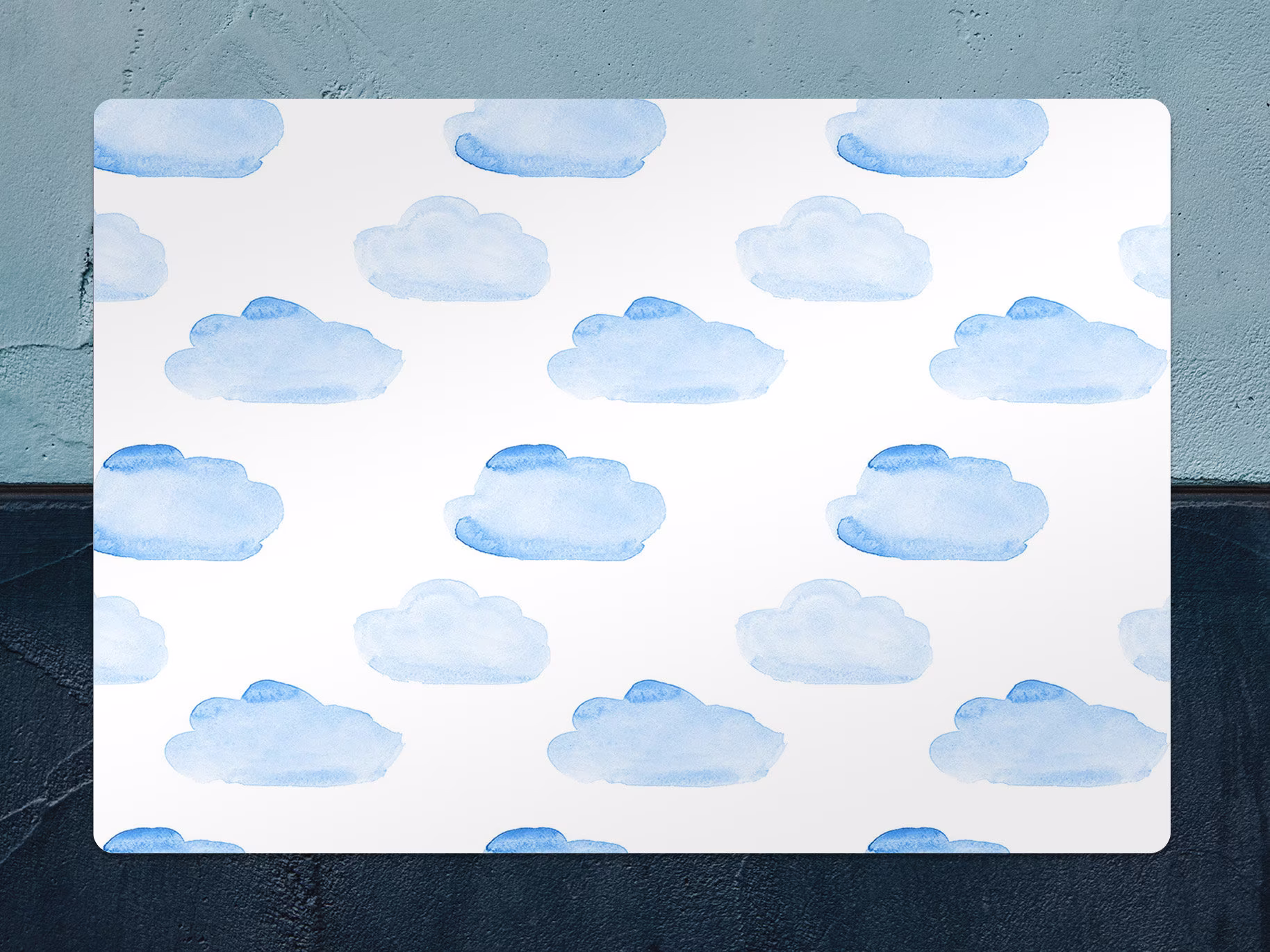 Cute Watercolor Clouds Chair Mat, Blue Protective White Splat Sky Vinyl Floor Decorative Gift Idea