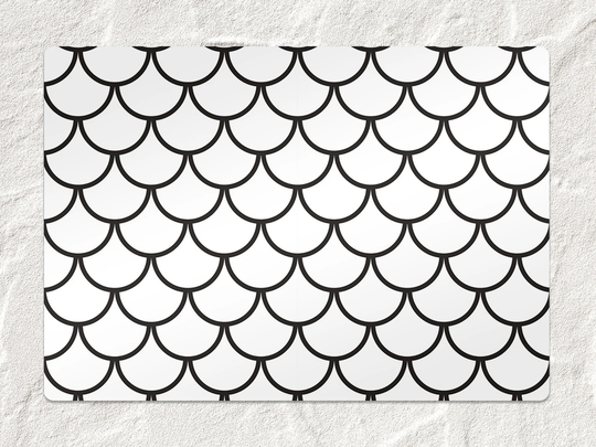 Circle Tiles Chair Mat, Black Protective White Splat Geometric Vinyl Floor Office Decor, Room Rug, Comfort Mat