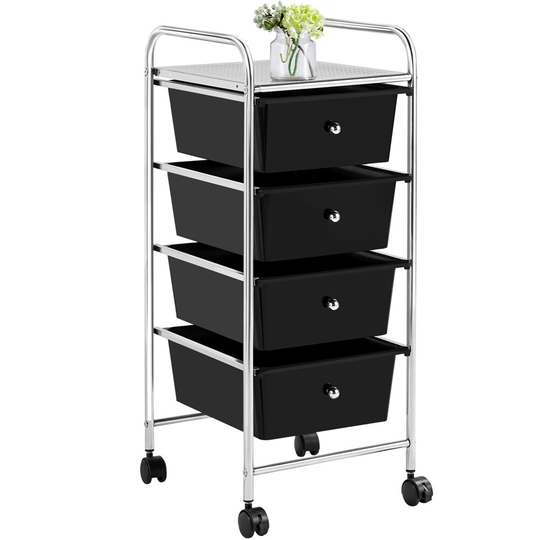 Yaheetech Rolling Storage Trolley with 4 Drawers with Metal Frame