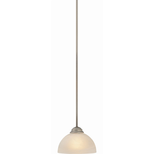 Volume Lighting Bernice 1-Light Nickel Mini Pendant Alabaster Bowl