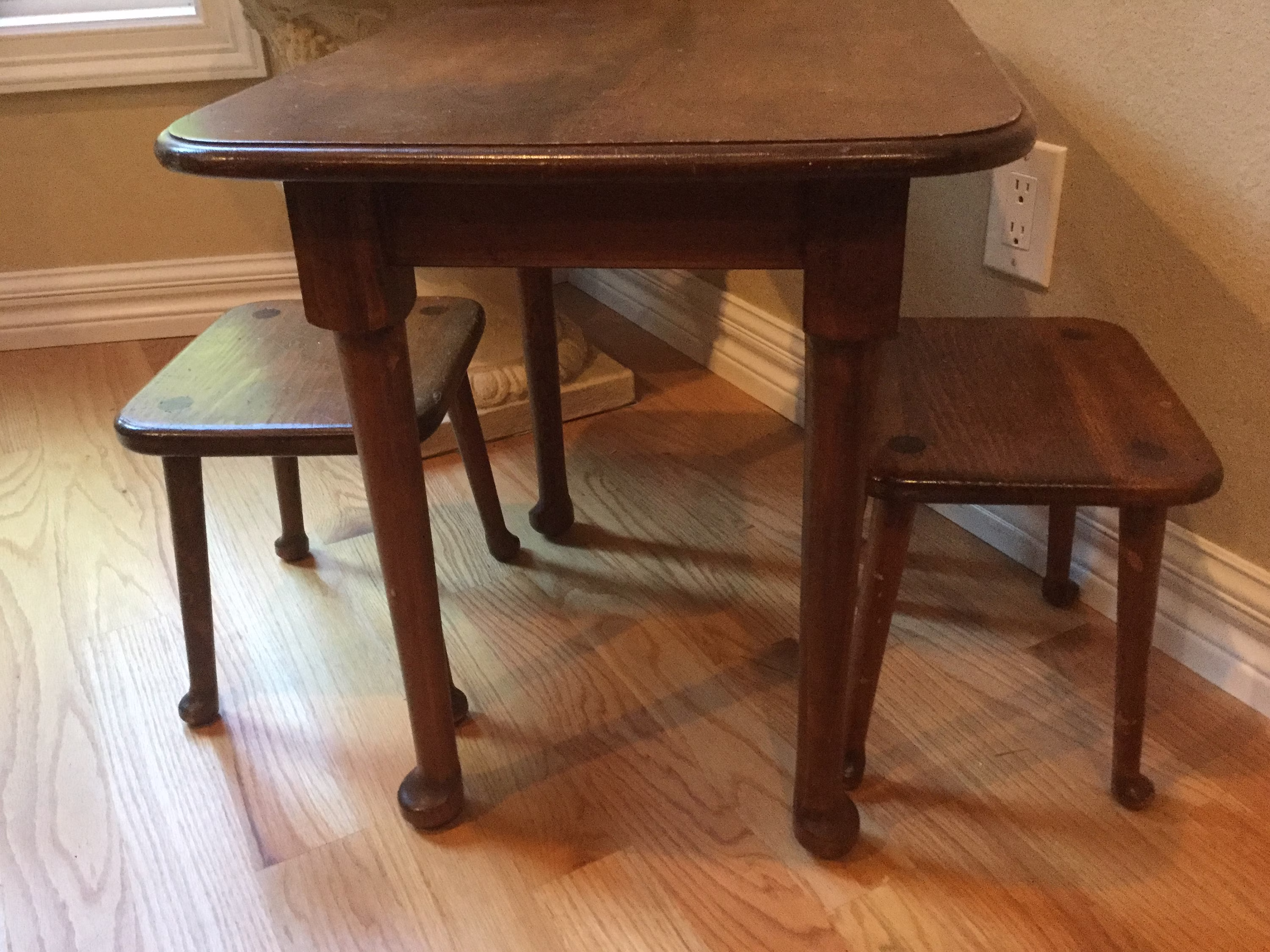 Vintage Mid-Century Children's Folk Art Table Set