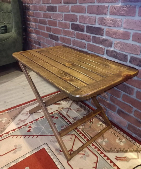 Wood Folding Table, Picnic Farmhause Desk, Patio Portable Kitchen Coffe Table