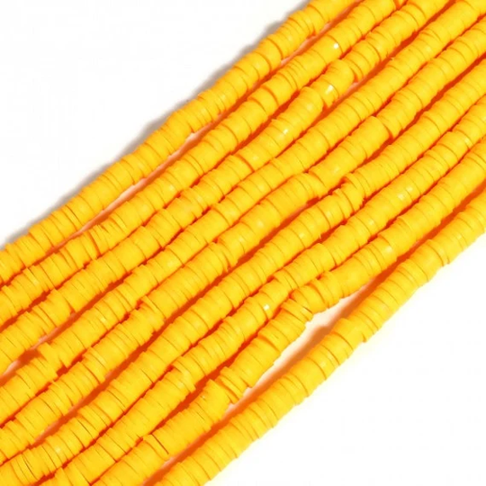 Pencil Yellow - Polymer Clay Heishi Beads Sold Per 16" Stand #heishi8410