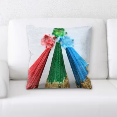 Close up Color Pencil Throw Pillow