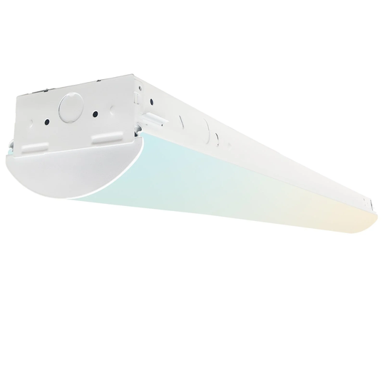 Luxrite 4FT Linear LED Strip Light Fixture 40W Shop Light 3 Color Options 3000K-5000K Dimmable Damp Rated ETL Listed
