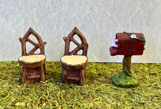 Miniature Chairs Or Mailbox - Your Choice Fairy Garden Terrarium Accessories -Cake Toppers