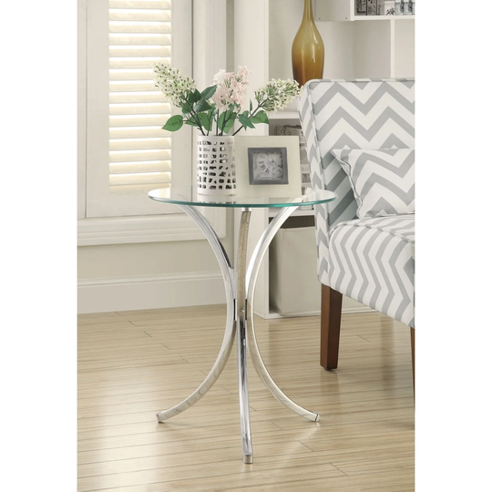 Coaster Company Chrome and Tempered Glass Snack Table