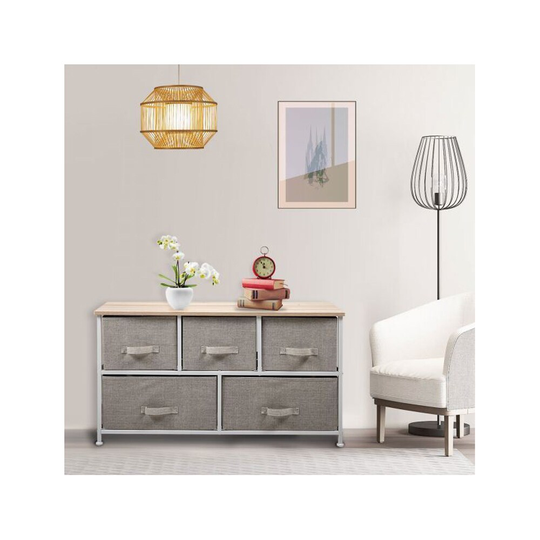 39.4 in. W x 21.5 in. H Pull-Out Non-Woven 5-Drawer Storage