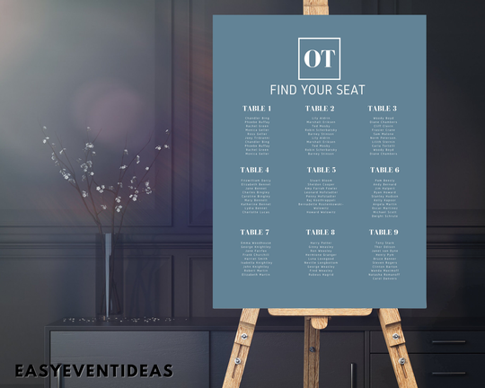 Mitzvah Seating Chart| Colored Chart | Digital Printed
