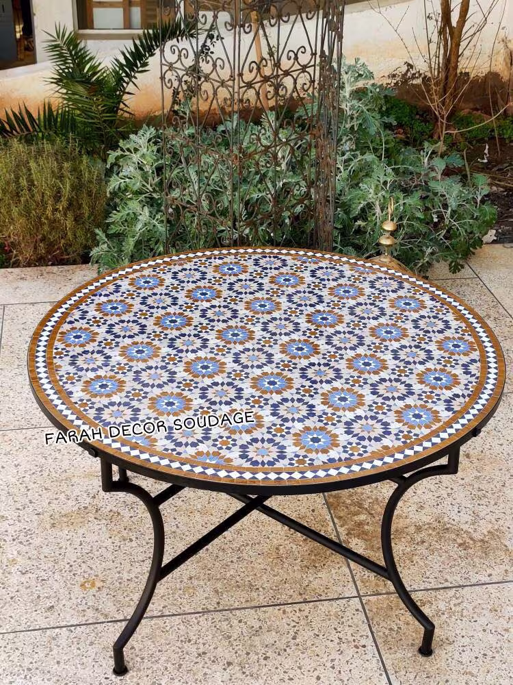 Moroccan Mosaic Table | Bistro Garden Round Outdoor Patio Coffee
