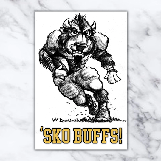 Sko Buffs Cu Football Mascot Large Print Or Poster, Prismacolor Artist Colored Pencil