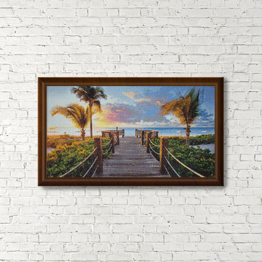 Bridge in Heaven Crossing Diamond Painting Set By Wizardi. Wd0316 Art Kit. Large Kit