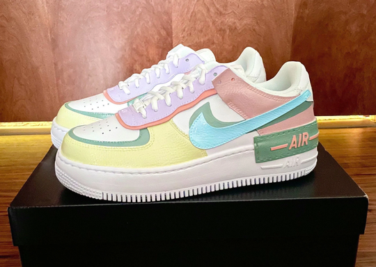 Color-Block Custom Air Force 1 Shadows Multi-Color Shoes Colorblock Forces Hand-Painted Shoes