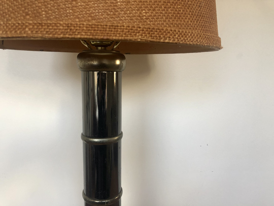Postmodern Silver & Brass Table Lamp