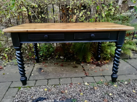 Painted To Order Vintage Dining Tables Painted Legs & Refurbished Top - Please Contact Me With Postcode For A Shipping Quote