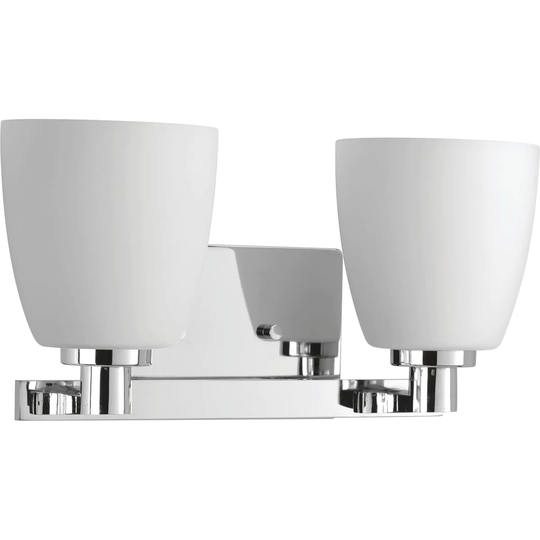 Fleet Collection 2-Light Polished Chrome Etched Opal Glass Coastal Bath Vanity Light