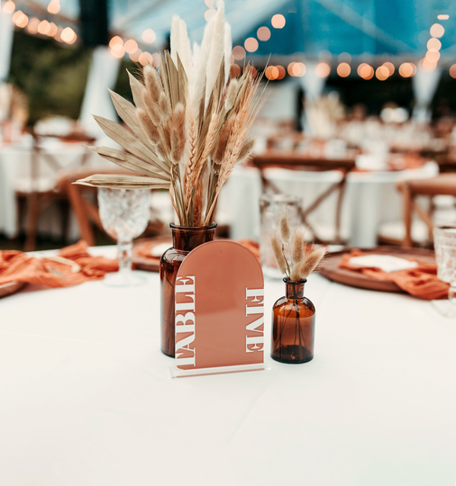 Wedding Arch Table Numbers Or Shower Party Event, Decor, Custom Acrylic Number, Modern Shape Sign | Art262
