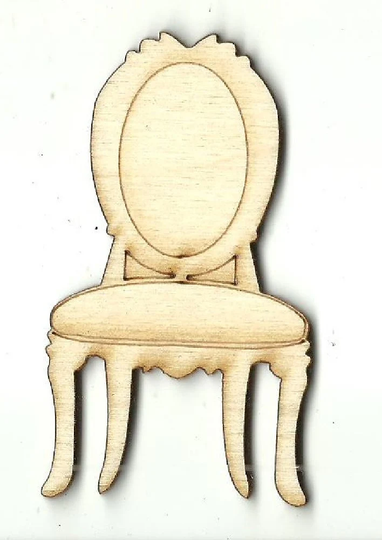 Chair - Unfinished Laser Cut Out Wood Shape Craft Supply Dcr41