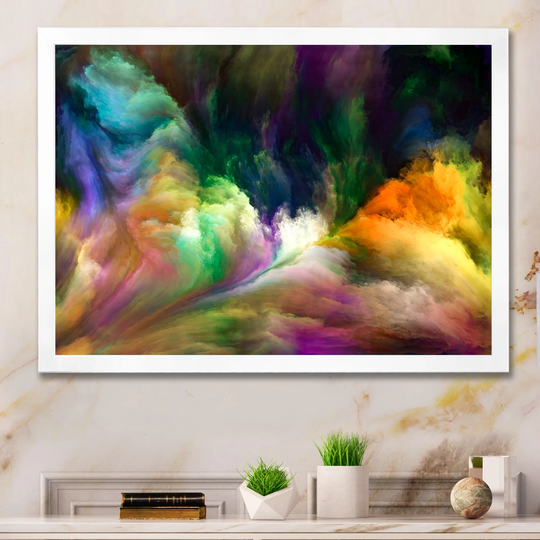 Designart 'Colorful Living Paint II' Modern Framed Art Print