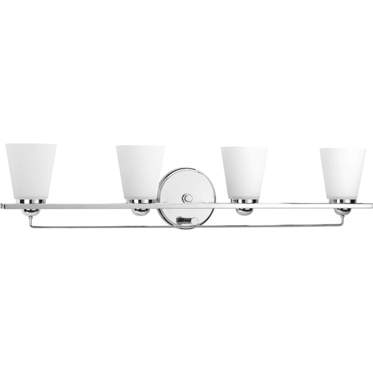 Flight Collection 4-Light Polished Chrome Etched Glass Coastal Bath Vanity Light
