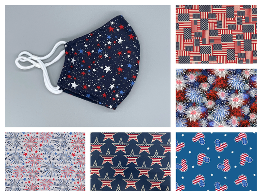 Patriotic, Usa, America Face Mask - Adult, Child, Kid, School, Adjustable, Nose Wire, Cotton, Washable, Handmade, Reusable