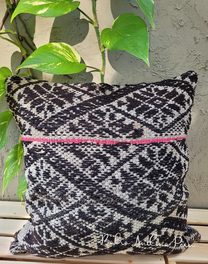 Peruvian Colorful Cushion Cover, Frazada Pillow Case, Ethnic Boho Wool Handmade Cushion Case, Gift For Her