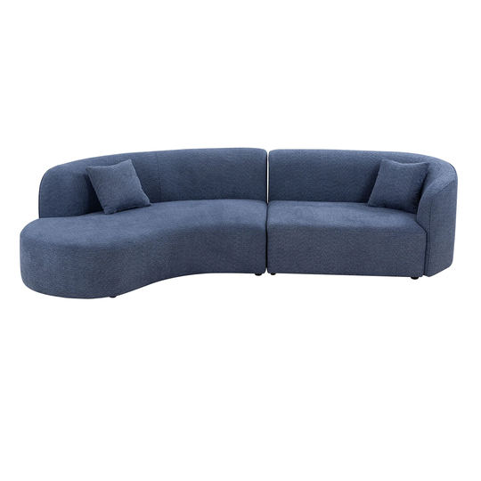 Modern Upholstery Curved Left Hand Facing Sofa with Chaise 2-Piece Set
