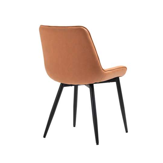 2 Pcs Dining Chair, Side Chair W/ Cushion Seat & Metal Tube Legs