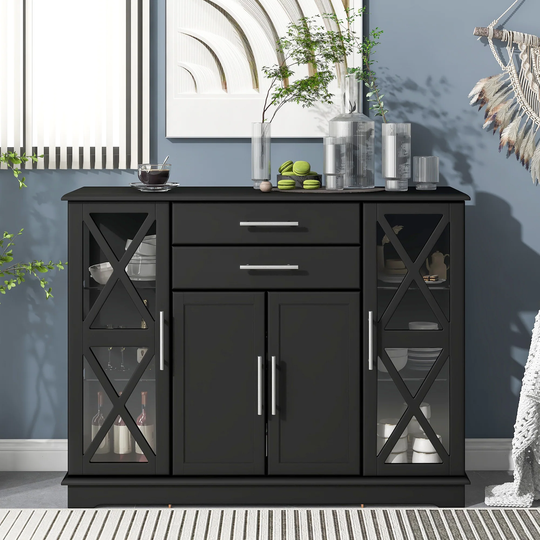 Functional Sideboard with Adjustable shelves Buffet