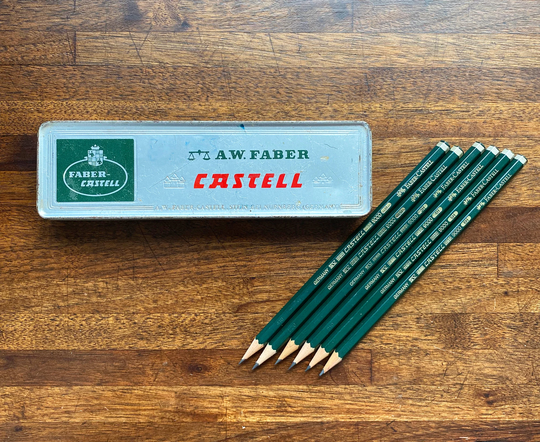Vintage Faber Castell Tin With Pencils