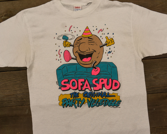 80S Vintage Sofa Spud Graphic Tee | Funny T-Shirt Random