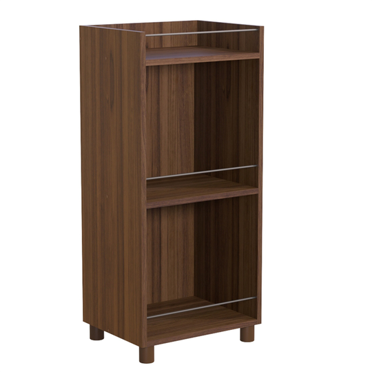 3 Tier Wood Storage Cabinet Curio Cabinet Grain Details Dark Brown