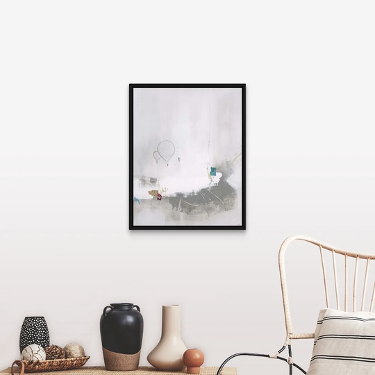 "Across the Block XIV" Black Float Frame Canvas Art