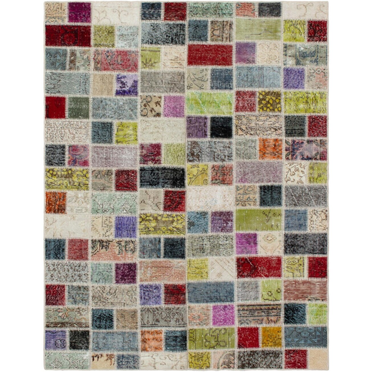 ECARPETGALLERY Hand-knotted Color Transition Patchwork Multi Wool Rug - 5'6 x 7'9