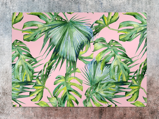 Pink Bush Chair Mat, Green Protective Splat Tropical Vinyl Floor Pvc Flooring, Kids Room Decor, Game Rug