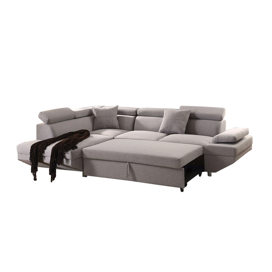 Sectional Sofa with Pulli-Out Bed in Grey