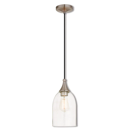 Livex Lighting Brushed Nickel Art Glass 1-light Mini Pendant